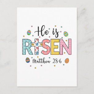 Han är Risen Jesus Christian Glad påsk Helg Vykort