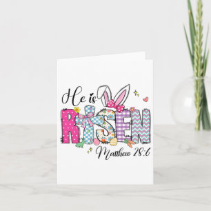 Han är Risen Jesus Christian Glad påsk Women Kid Kort