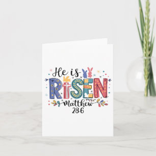 Han är Risen Jesus Christian Glad påsk Women Kid Kort