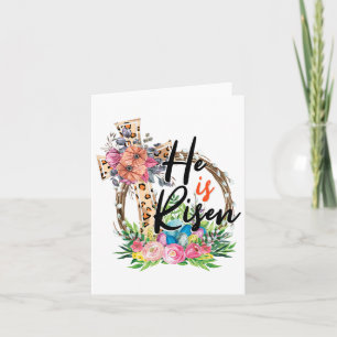 Han är Risen Jesus Christian Glad påsk Women Kid Kort