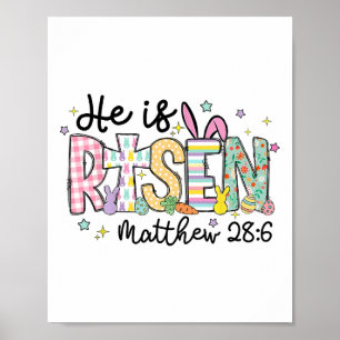 Han är Risen Jesus Christian Glad påsk Women Kid Poster