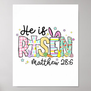 Han är Risen Jesus Christian Glad påsk Women Kid Poster
