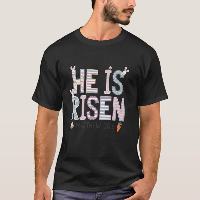 Han är Risen Jesus Christian Glad påsk Women Kid T Shirt (Framsida)