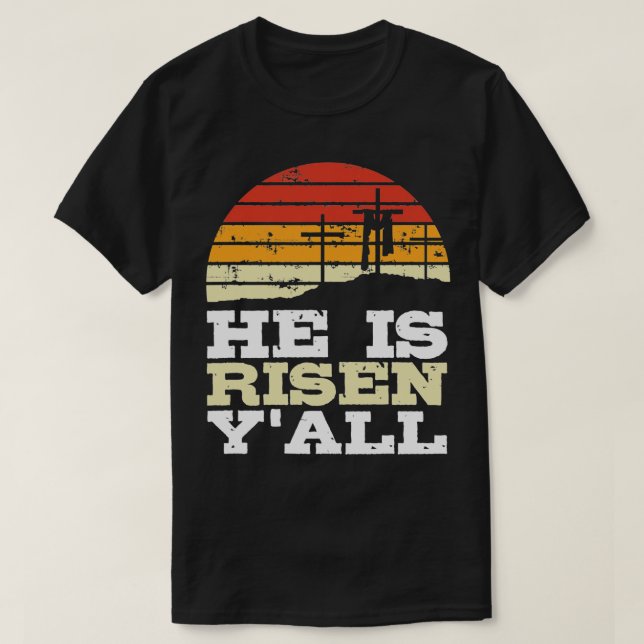 Han är Risen Jesus Glad påsk Kor Christian Fa T Shirt (Design framsida)
