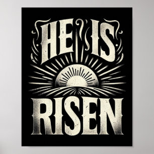 Han är Risen Jesus Gud Christian Sol Resurrection Poster
