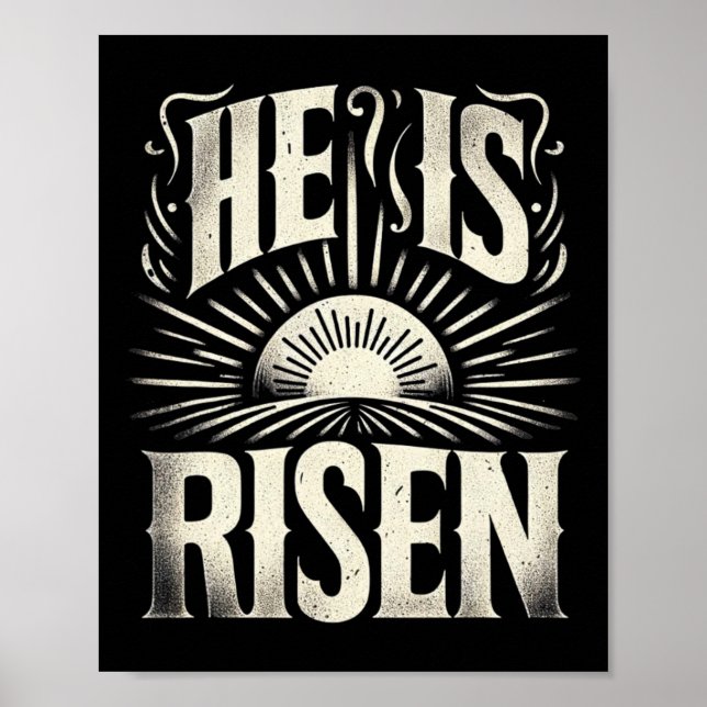 Han är Risen Jesus Gud Christian Sol Resurrection  Poster (Framsidan)