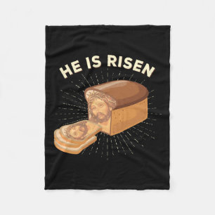 Han är Risen Jesus Kristus Påsk Pun Christian Brea Fleecefilt