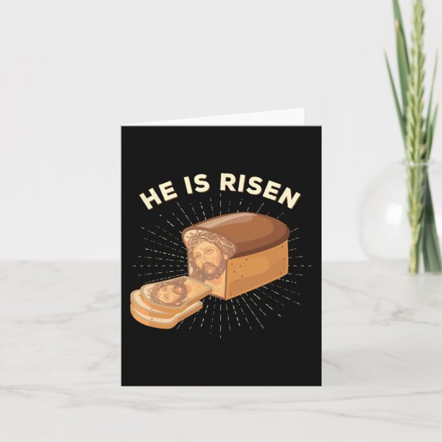 Han är Risen Jesus Kristus Påsk Pun Christian Brea Kort (Framsida)