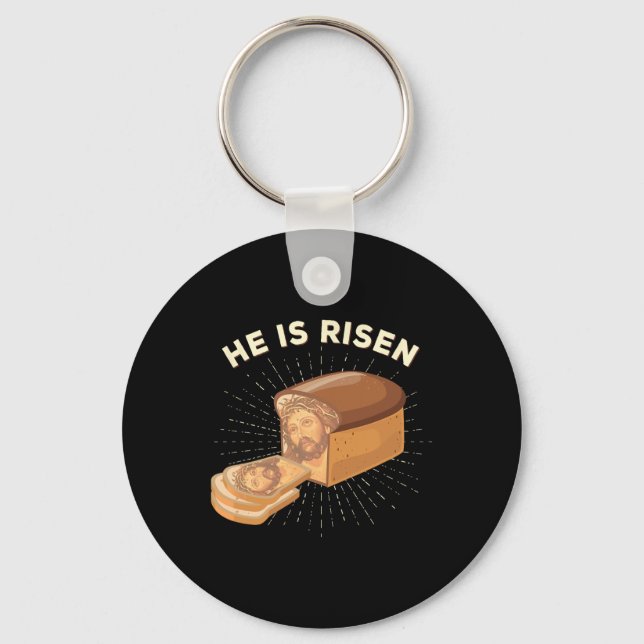 Han är Risen Jesus Kristus Påsk Pun Christian Brea Nyckelring (Framsida)
