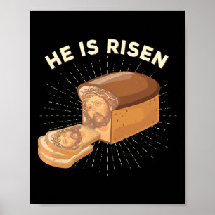 Han är Risen Jesus Kristus Påsk Pun Christian Brea Poster