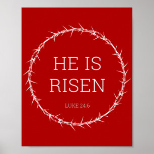 Han är Risen Jesus Kristus Resurrecept Påsk Krona Poster