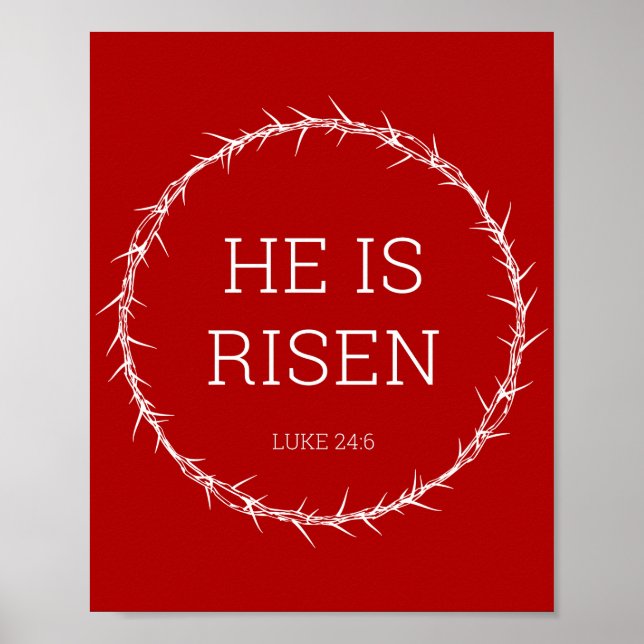 Han är Risen Jesus Kristus Resurrection Påsk Krona Poster (Framsidan)