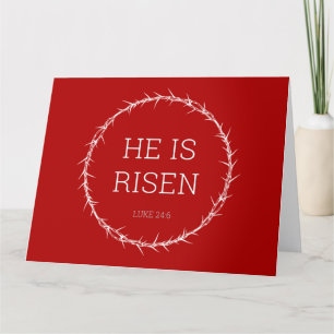 Han är Risen Jesus Kristus Resurrection Påsk Krona Tack Kort