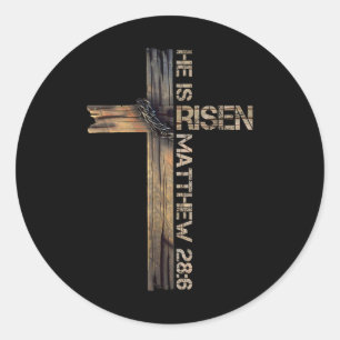 Han är Risen Kor Jesus Religiösa Christian Faith Runt Klistermärke