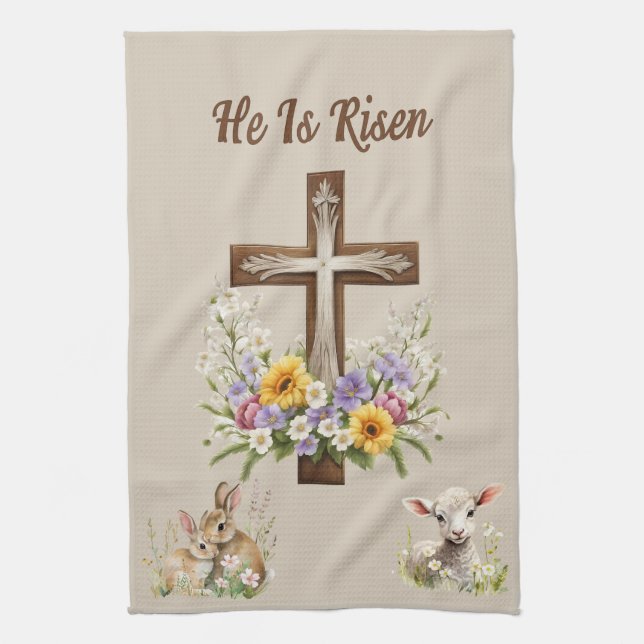 Han är Risen Kor Kökshandduk (Vertikal)