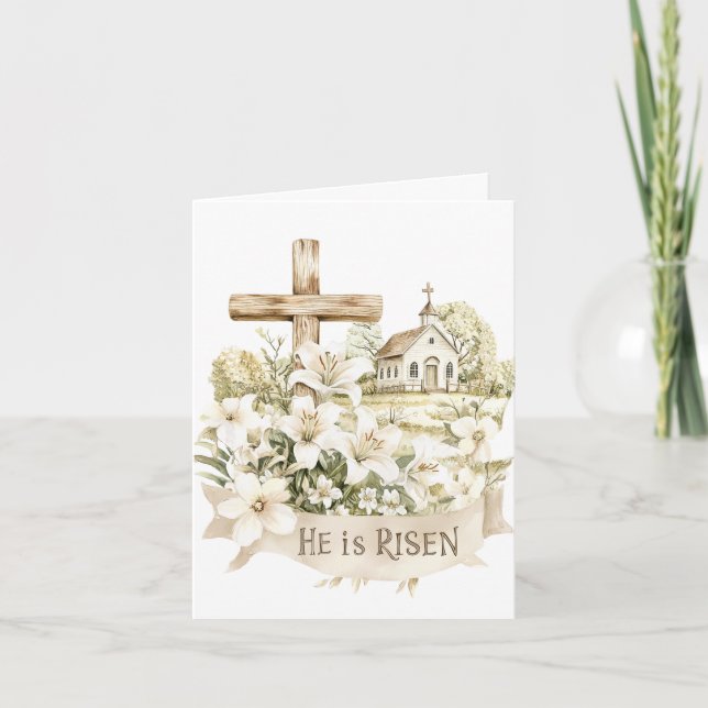 Han är Risen | Kor med Church Påsk Card Kort (Framsida)