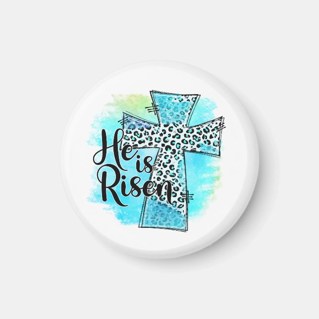 Han är Risen Kor Påsk Magnet (Framsidan)