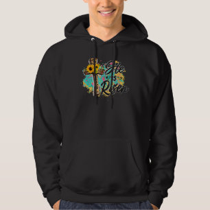 Han är Risen Leopard Rainbow Christian Jesus Lyckl Hoodie