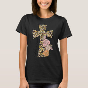 Han är Risen Leopard Rainbow Christian Jesus Lyckl T Shirt