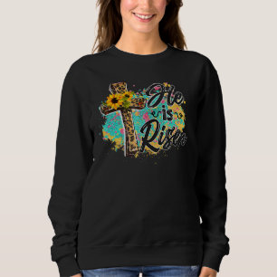 Han är Risen Leopard Rainbow Christian Jesus Lyckl T Shirt