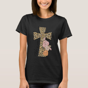 Han är Risen Leopard Rainbow Christian Jesus Lyckl T Shirt
