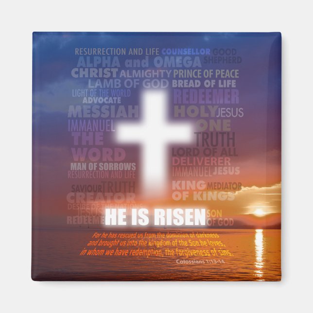 Han är Risen Magnetic Card Magnet (Framsidan)