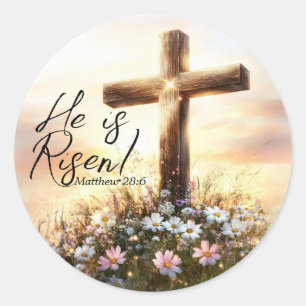 Han är Risen - Matthew 28:6 Runt Klistermärke