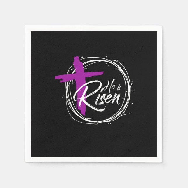 Han är Risen Nativitet Jesus Christus Kor Faith Gi Pappersservett (Framsidan)