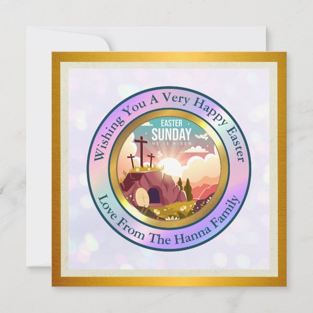 Han är Risen och Firande av Resurrection Söndag Inbjudningar (Framsida)