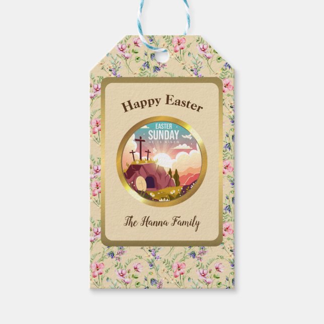 Han är Risen och Firande av Resurrection Söndag Presentetikett (Framsidan)