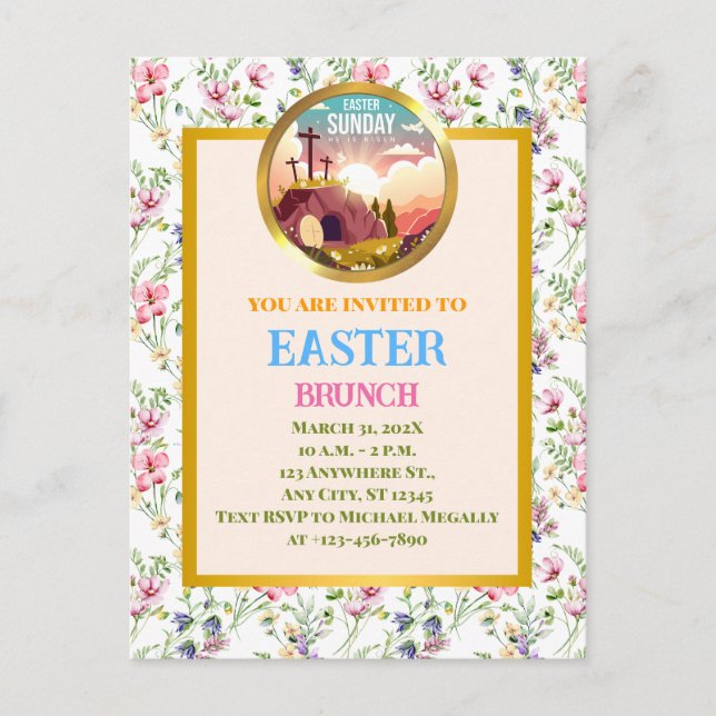 Han är Risen och Firande av Resurrection Söndag Vykort (Framsida)