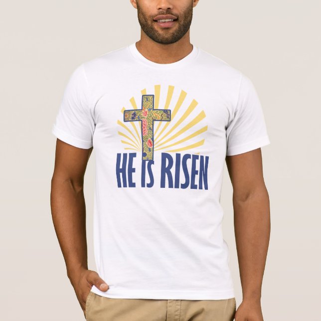 Han är RISEN på Påsk T-shirt (Framsida)