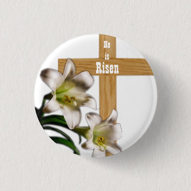 Han är Risen Påsk Button Knapp (Framsida)
