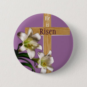 Han är Risen Påsk Button Knapp