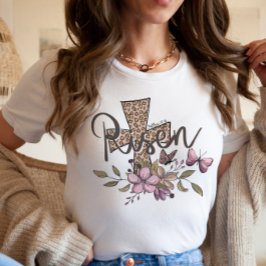 Han är Risen Påsk Christian Kor Leopard Quote T Shirt