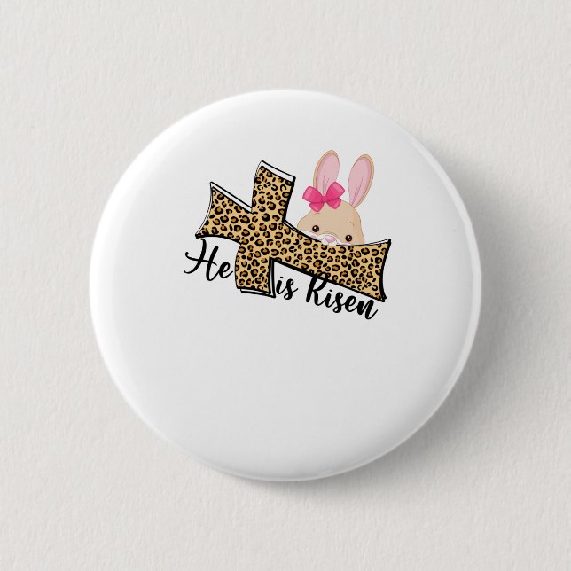 Han är Risen Påsk, Christian Påsk för kvinna Knapp (Framsida)