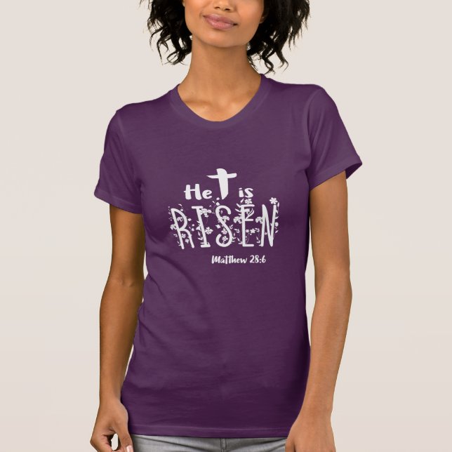 Han är Risen Påsk Christian T Shirt (Framsida)