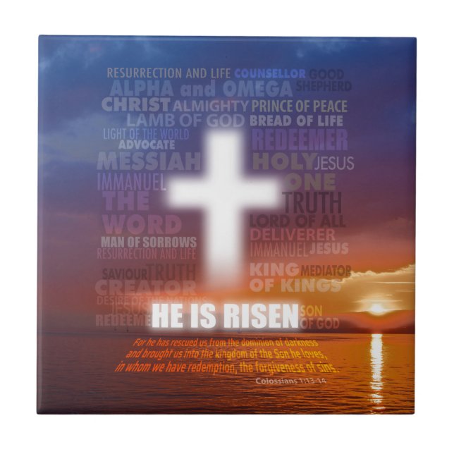 Han är Risen - Påsk Kakelplatta (Framsidan)