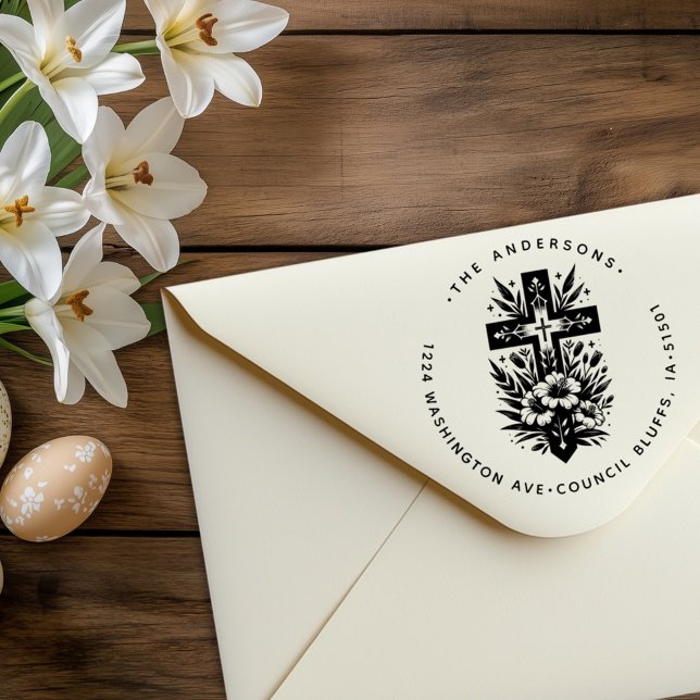 Han är Risen Påsk Kor Christian Returadress Stämpel (Skapare uppladdad)