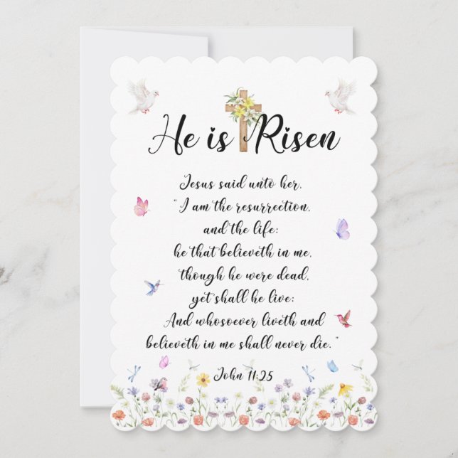 Han är Risen-Påsk-kort Inbjudningar (Framsida)