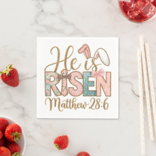 Han är Risen Pastel Påsk Pappersservett