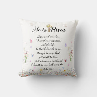 Han är Risen Pillow-Påsk Gift Kudde