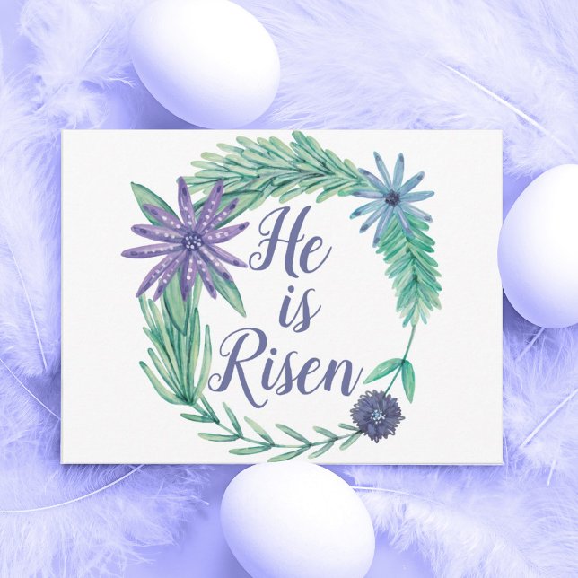 Han är Risen Religiösa Påsk Blommigt Vykort (Skapare uppladdad)