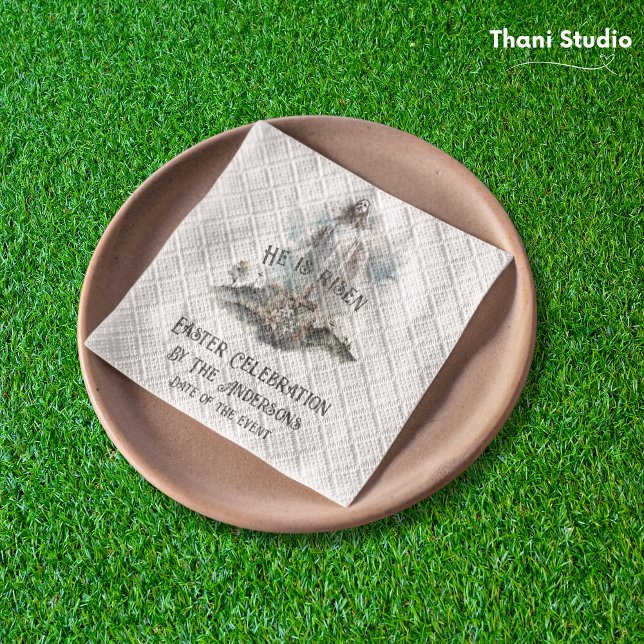 Han är Risen Religiösa Påsk Christian Kor Pappersservett (Skapare uppladdad)