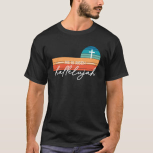 Han är Risen Retro Sunset Vintage Coola Classic Ha T Shirt