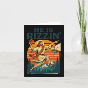 Han är Risen Rizzin Påsk Christian Faith Jesus Ba Kort