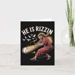 Han är Risen Rizzin Påsk Jesus Christian Faith Ba Kort