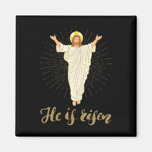 Han är Risen Rizzin Påsk Jesus Kristna Faith Magnet