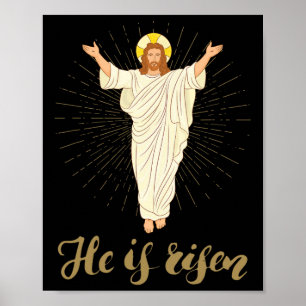 Han är Risen Rizzin Påsk Jesus Kristna Faith Poster