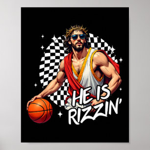 Han är Risen Rizzin'Påsk Jesus Christian Faith B Poster